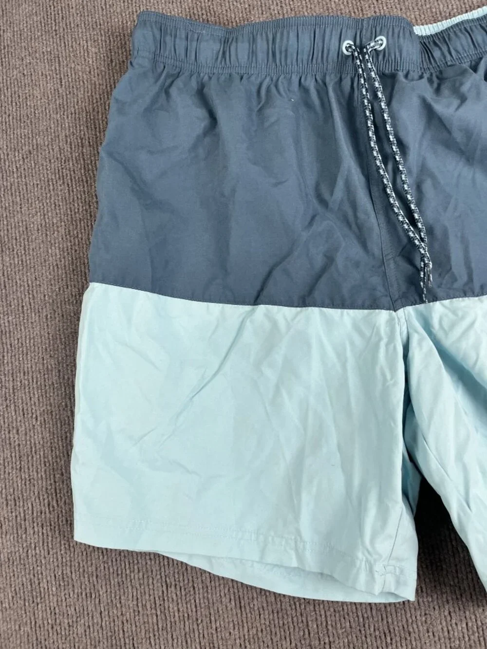 George Mens Blue Colorblock Elastic Waist Swim Trunks XL 40-42 NWT